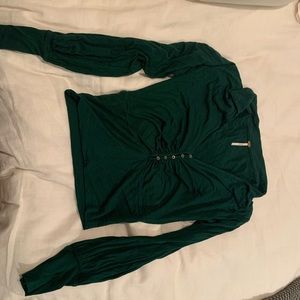 Free People forest green long sleeve
